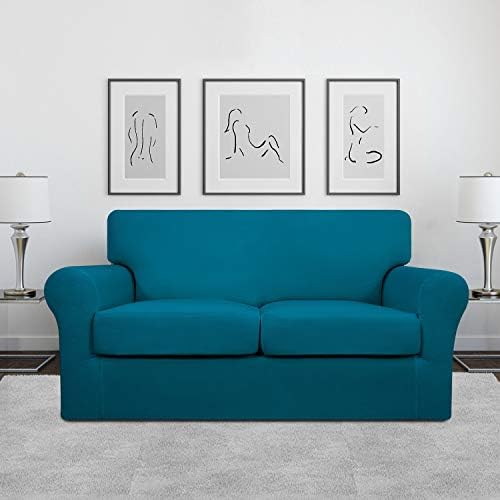 Easy-Going 3 Pieces Stretch Loveseat Couch Cover for 2 Cushion Washable - Image 2