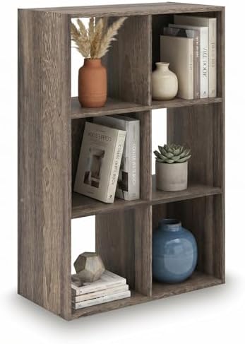 Signature Design by Ashley 6 Cube Storage Organizer, Brown Bookshelf by Unknown