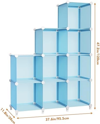 HOMIDEC Closet Organizers and Storage, 9 Cube Storage Organizer, Blue - Image 3
