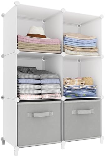 Stackable Closet Organizers and Storage 6 Cube Storage Organizer Closet Organizer for Bathroom Closet Storage for Wardrobe by DecorateYourHome