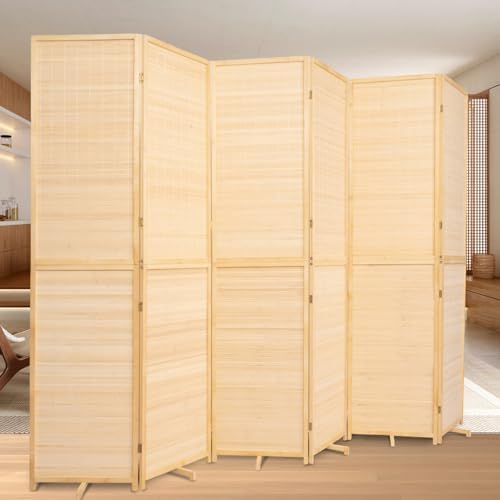 Room Divider Folding Privacy Screens,Hand-Made Natural Bamboo Room Dividers by HOMSCREENER