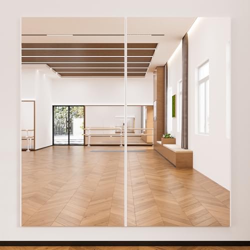 brisafe 2pcs Peel and Stick No-Drill Wall NanoMirror, 34 x 79 in, White - Image 3