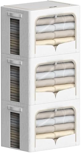 FHSQX 3 Pack Clothes Storage Bins with Metal Frame by FHSQX