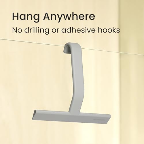 dancemoon JustHang Shower Squeegee with Built-in Hook, 10-Inch Gray - Image 3