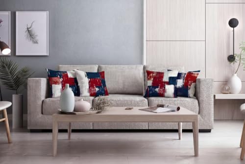 Throw Pillow Covers, Red White Blue Abstract, 18x18 - Image 3