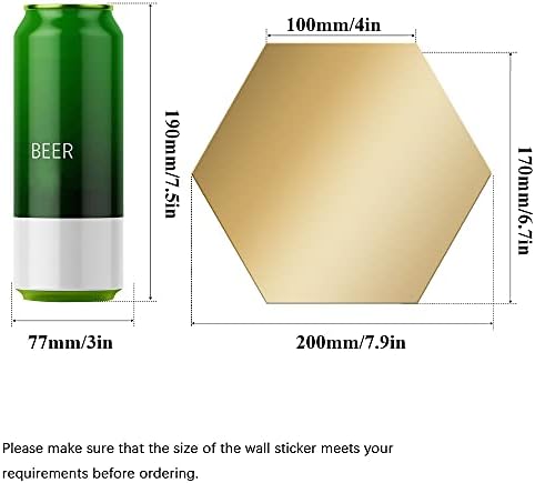 DIY Wall Decals Acrylic Mirror Sticker Set 12 Pcs, Hexagon Mirror Wall Stickers for Living Room Bedroom Decor (Gold) - Image 7