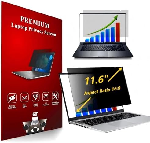 11.6 Inch 16:9 Computer Privacy Screen Filter for Monitor - Privacy Shield and Anti-Glare Protector by JiSiTeCai