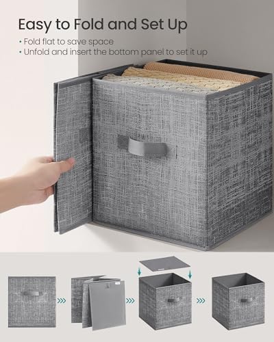 SONGMICS Storage Cubes, Set of 10, 11-Inch Foldable Closet Organizers - Image 6