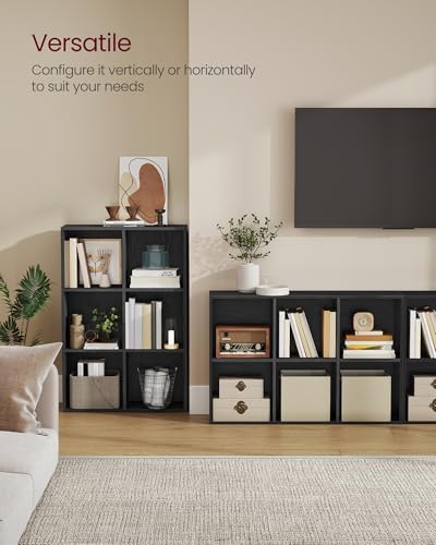 VASAGLE Bookshelf, 6 Cubes Storage Organizer, 25.8 x 9.4 x 38.7 Inches - Image 4