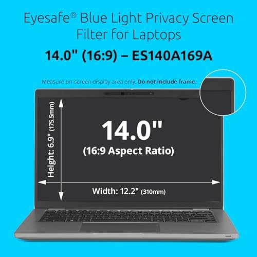 Kensington Eyesafe Privacy Screens Filter 14 inch 16:9, Easy Installation, Filters 60% of Blue Light, Patented Laptop Privacy Screen Compatible with Touch Screen, Matte and Glossy Surface, ES140A169A - Image 2