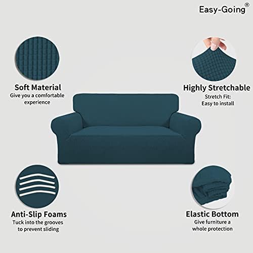 Easy-Going Stretch Oversized Loveseat Couch Covers Washable Deep Teal - Image 3