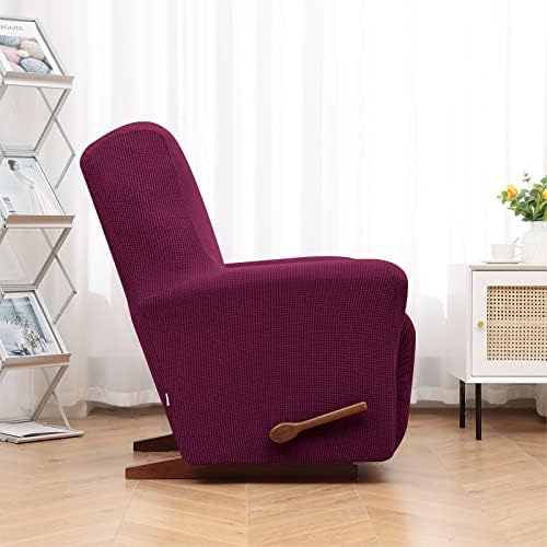 KEKUOU Recliner Chair Covers, 1-Piece Lazy Boy Recliner Covers, Wine - Image 3