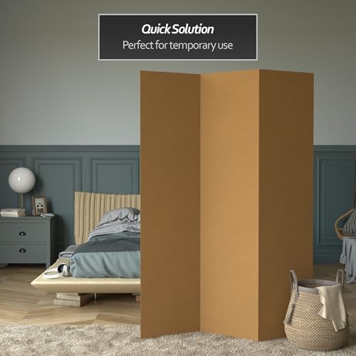 6 ft. Tall Brown Temporary Cardboard Folding Screen - 3 Panel - Image 2