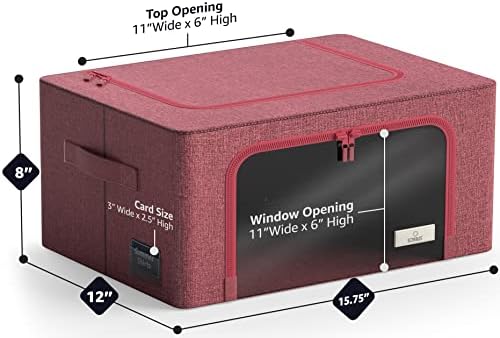 Sorbus Clothes Storage Bins, Clear Window & Handles (6 Pack, Pink) - Image 3