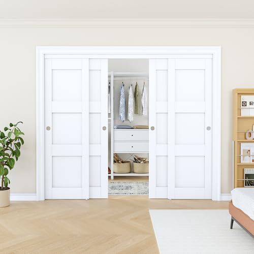 Sliding Closet Door 96"x80", 3 Panel Interior Closet Door, Need to Assemble by AINLARRY