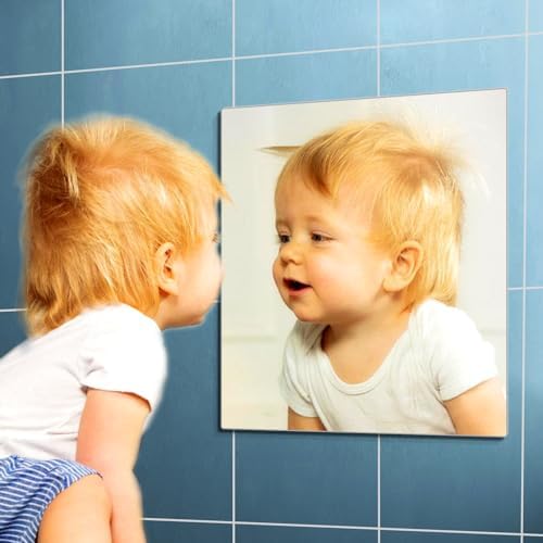 Unbreakable Door Mirror, Body Mirror for Kids, 1Pack 8 x8 inch, Shatterproof Plexiglass Long Mirrors for Bedroom Closet, Children Plastic Mirrors Non Glass Stick on Mirro by canhard