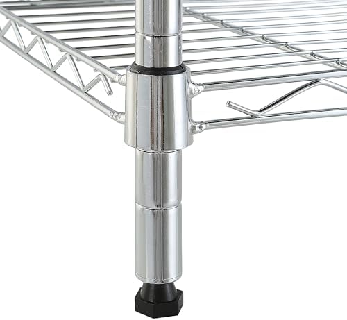 Amazon Basics 5-Shelf Tower Adjustable Storage Shelving Unit, Chrome, 16" x 16" x 54", 150 lbs Per Shelf - Image 6