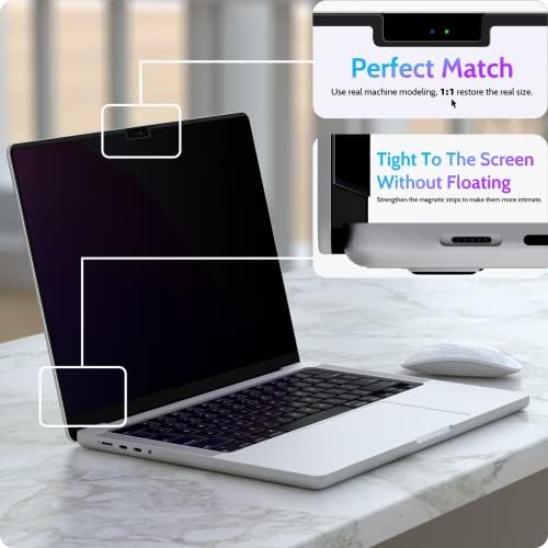 Peslv Magnetic Privacy Screen for Macbook Air 13.6/13 Inch (2022-2026, M2, M3, M4, M5), Removable Matte Anti Glare Blue Light Protector Private Security Filter for 13.6inch Mac Laptop Computer - Image 6