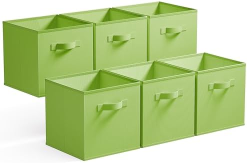 GRANNY SAYS Cube Storage Bins, 11 Inch 6-Pack Cube Organizers, Light Green by GRANNYSAYS