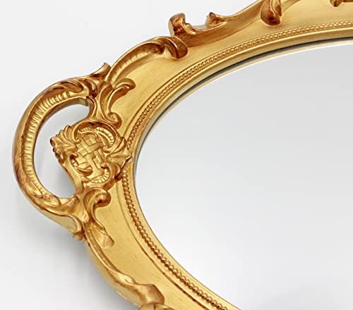 Eaoundm 14.5 x 10 inchs Smallest Oval Antique Mirror (Gold) - Image 7