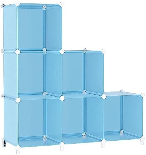 AWTATOS Cube Storage Organizer, Closet Organizers, 6 Cube Shelf, Blue by AWTATOS
