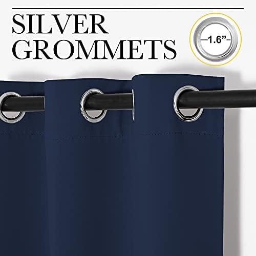 NICETOWN Large Room Separating Divider, Room Divider Curtain Screen Partition, Function Thermal Blackout Noise Reducing Curtain, Sliding Door Insulated Curtain for Patio, Navy, 12.5ft Wide x 9ft Long - Image 3