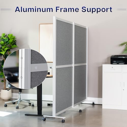 VIVO Dark Gray Mobile Freestanding 76 x 66 inch Privacy Panel, PP-MWS63D-M - Image 4
