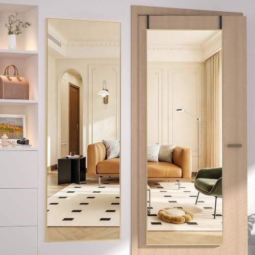 Hasipu Door Mirror Full Length, 56 x 16 Inch Full Body Wall Mirror Over The Door Hanging Mirror for Bedroom, Living Room, Cloakroom by Whatssuitableisthebest