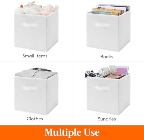 Lifewit Storage Cubes, 11 Inch Organizer Bins, 18L White, 12 Packs - Image 4