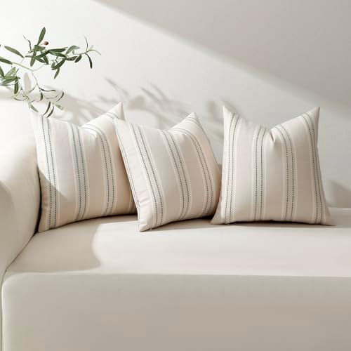 Hckot Stripe Throw Pillow Covers 22x22 Set of 2 Teal Blue Pillow Covers - Image 5