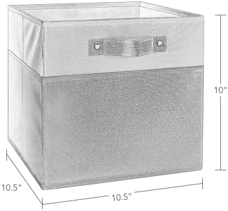 RiverRidge Two-Tone Folding Storage Bins - 2-pack of 10in Tall Gray Cubes - Image 6