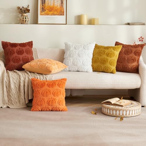 MIULEE Fall Pillow Covers Pumpkin Fall Decor 16x16 Pure White - Image 4