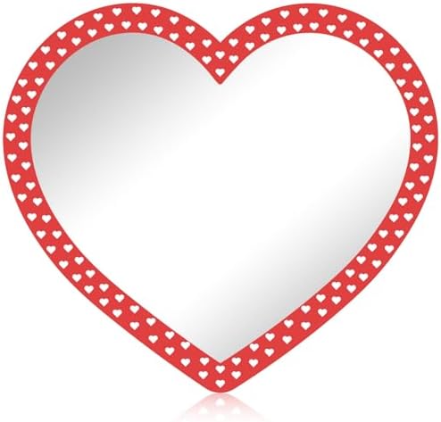 9.44 x 8.46 inch Heart Shaped Acrylic Mirror Tile for Wall by DARENYI