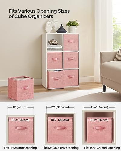 SONGMICS Storage Cubes, Set of 6, 11-Inch Foldable Closet Organizers - Image 5