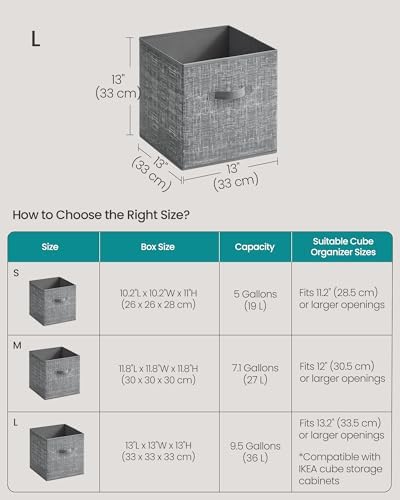 SONGMICS Storage Cubes, Set of 10, 13-Inch Foldable Closet Organizers - Image 5