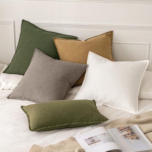 MIULEE Decorative Linen Pillow Covers 18x18 Inch Dune - Image 5