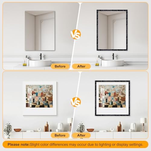 3 Pack 16.4FT Black Peel and Stick Molding Trim Kit – Flexible Self-Adhesive Mirror Trim for Doors, Cabinets, and Frame Edges - Image 4
