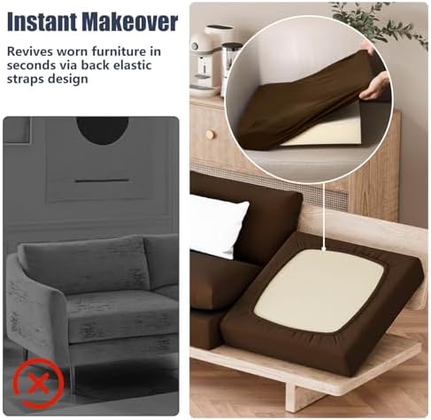 8Pcs Outdoor Cushion Covers, Stretch Patio Furniture Couch Chair Slipcovers - Image 5