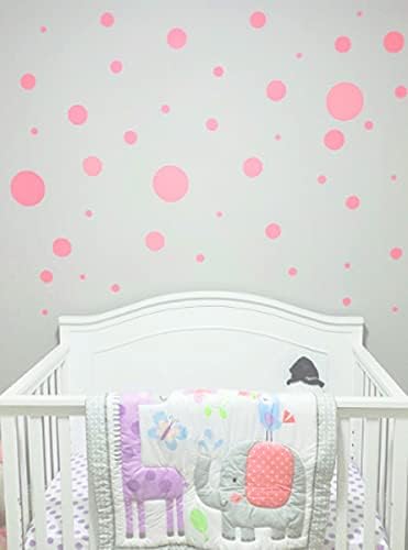 Coral Color Decorations for Home Decor Dot Stickers (63) Polka Dot Wall Decals Bedroom, Teen Toddler, Baby Nursery, Birthday Gift (Coral) - Image 3