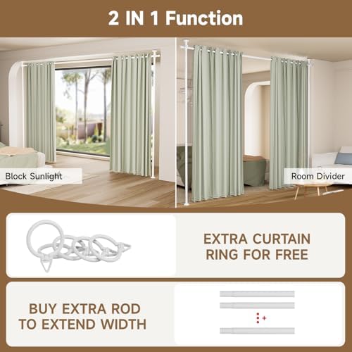 Room Divider No Driling Curtain Rods,Wide Wall Divider for Room Separation - Image 6
