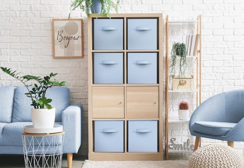 Sorbus Fabric Storage Cubes, 6-Pack Foldable Bins (11 Inch, Pastel Blue) - Image 4