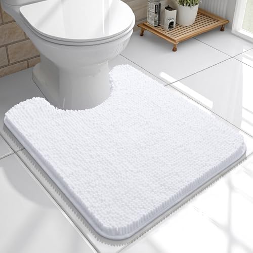 OLANLY Toilet Rugs U-Shaped 20x20, Soft Absorbent Chenille Contour Rugs by OLANLY