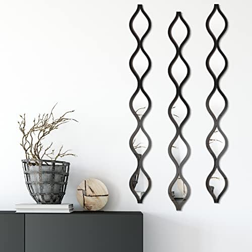Yulejo 3 Pcs Acrylic Teardrop Mirror Decor Narrow Wall Decor Boho Vintage Wall Art for Apartment Home Living Room Bathroom Bedroom Hallway (Black Edge) by Yulejo