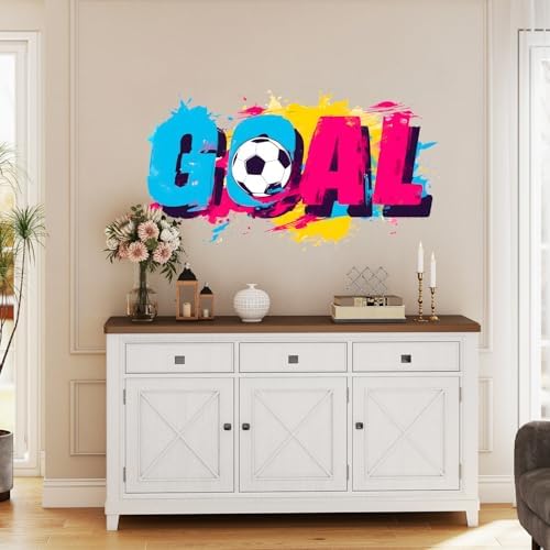 ANNA QUEEN Goal Soccer Wall Decals Peel and Stick, Football Letter Wall Stickers, Sports Wall Decor Removable Vinyl Wall Art for Boys Bedroom Game Room Decor - Image 3