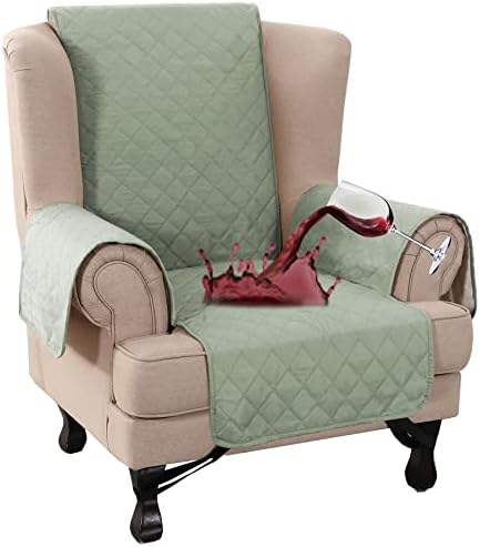 Turquoize 100% Waterproof Wing Chair Cover Wing Armchair Slipcovers, Sage by Turquoize