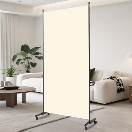 Folding Room Divider W/Wheels,Heavy Duty Base Privacy Screen Separator by YASRKML