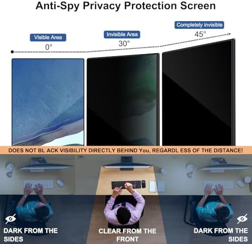 32 Inch Hanging Computer Privacy Screen Protector Shield Compatible for - Image 3