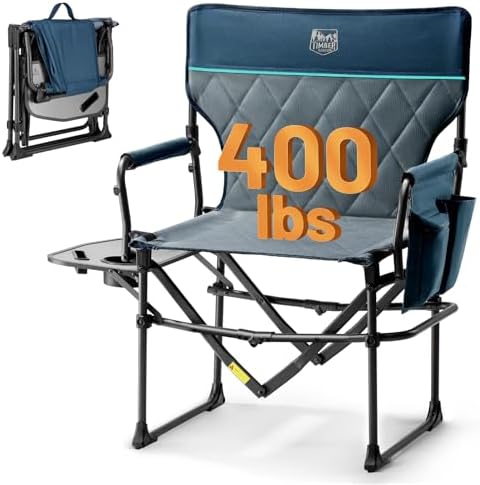 TIMBER RIDGE 400lbs Heavy Duty Camping Chair Portable Directors Chair by TIMBERRIDGE