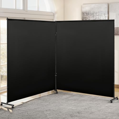 2 Panels Room Divider/Privacy Screen 6FT*6FT with Caster Wheels & Brakes by Unknown