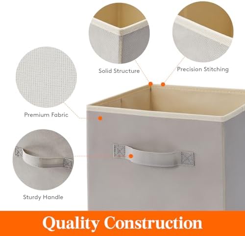 Lifewit Storage Cubes, 11 Inch Organizer Bins, 18L Light Gray, 12 Packs - Image 3